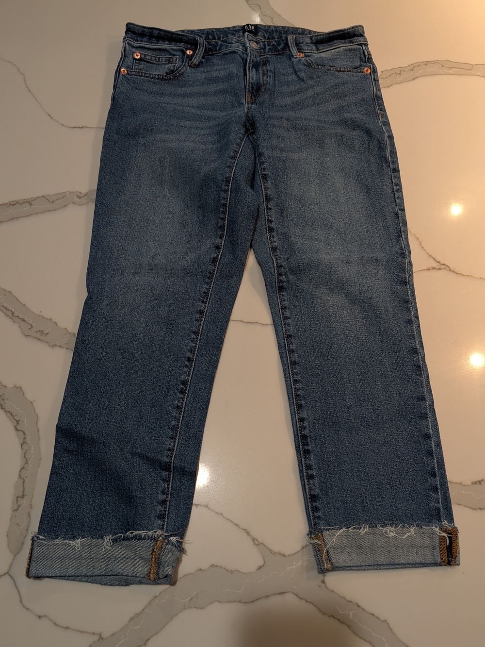 GAP Women's Girlfriend Jeans Distressed Cuff